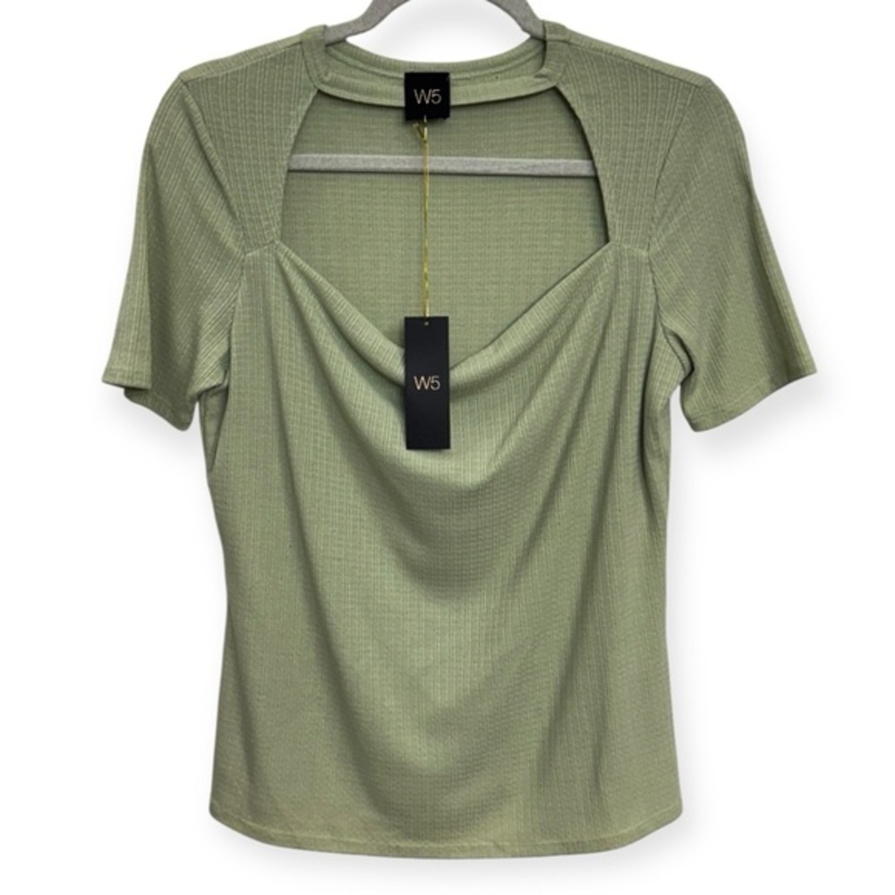 Anthropologie: W5 Women’s Sage Green Drape Blouse Size M **234